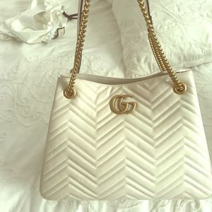 Brand new Gucci gg marmont white tote!